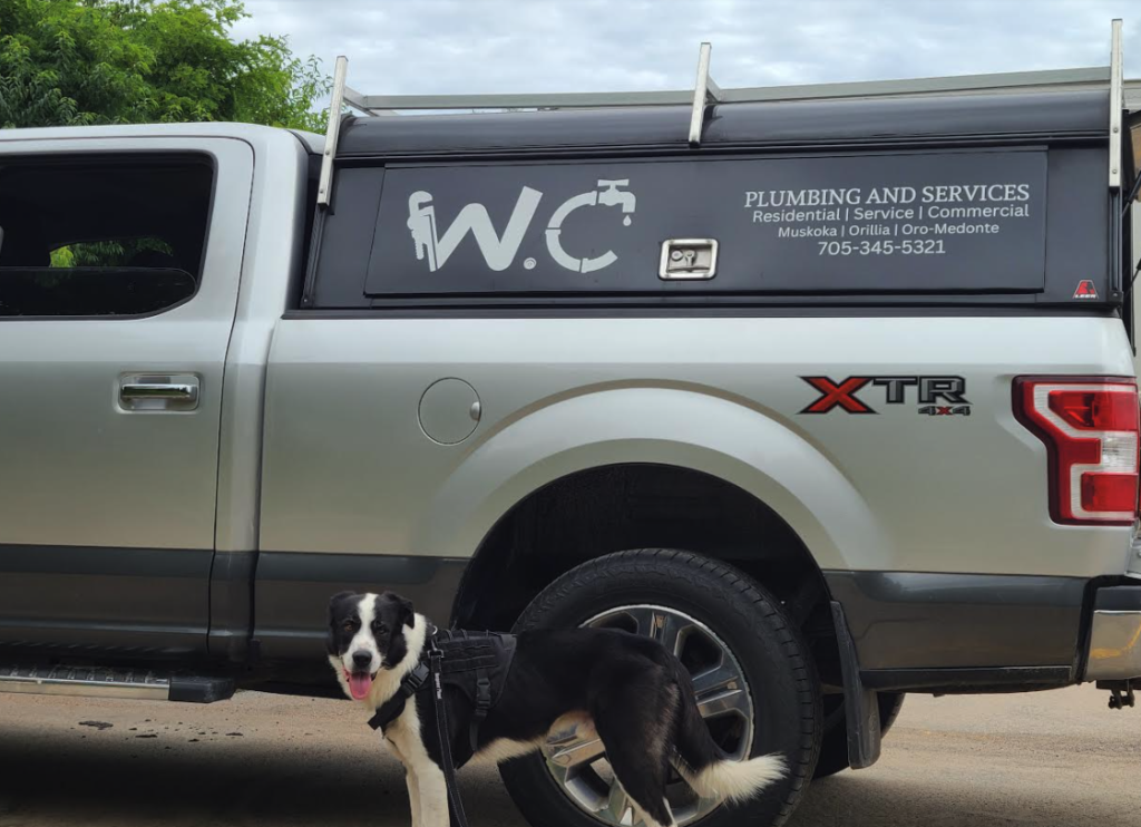 W.C. Plumbing Services and Plumbing Upgrades truck on site